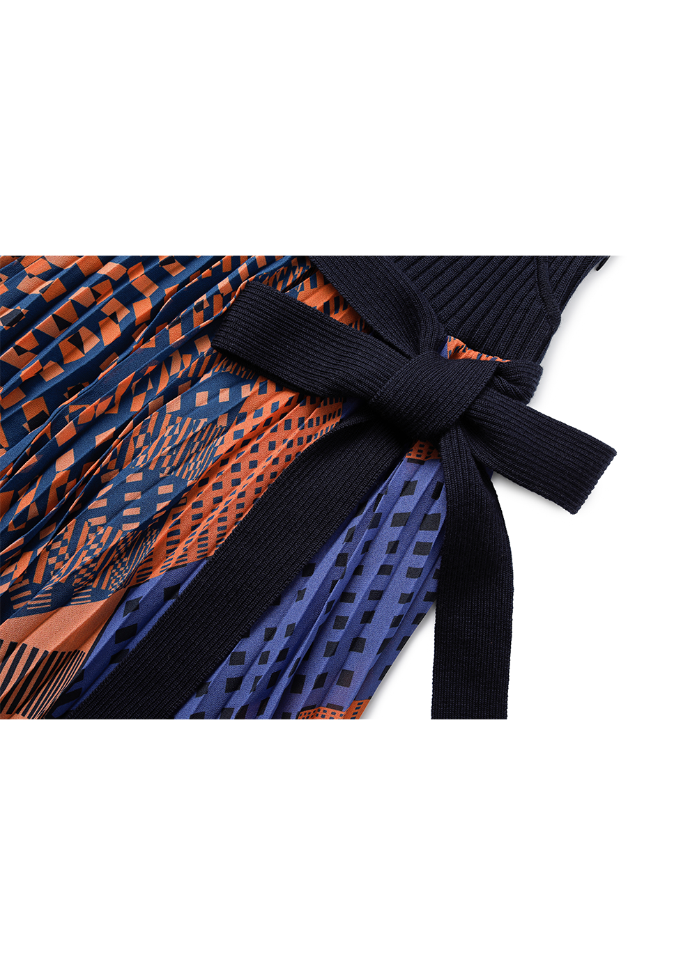 SALAZIA Orange-Blue Floral Print Dresses
