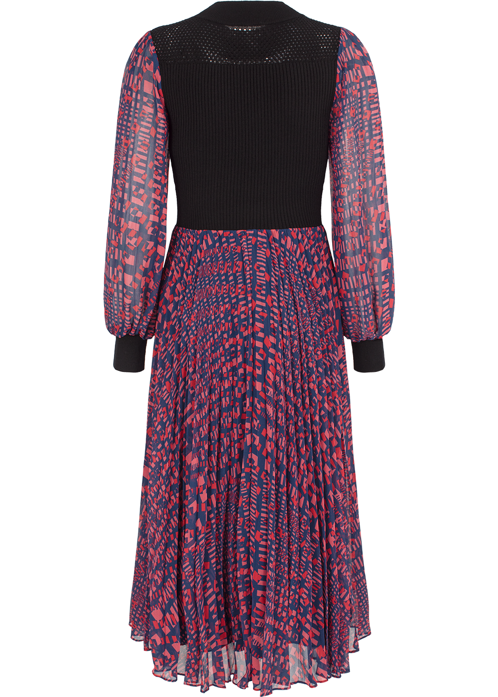 SALAZIA Blue-Red Mirage Sun Fitted Dresses