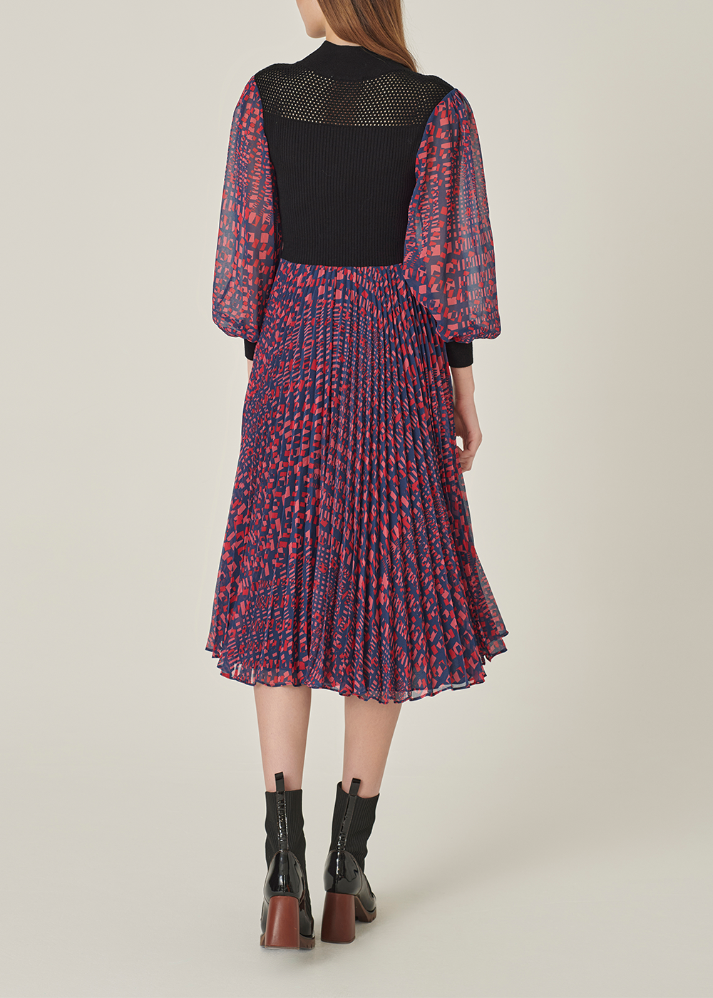 SALAZIA Blue-Red Mirage Sun Fitted Dresses