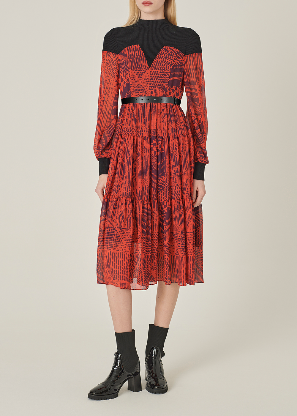 SALAZIA Red Line Art Dresses