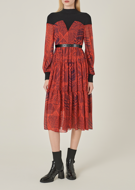 SALAZIA Red Line Art Dresses
