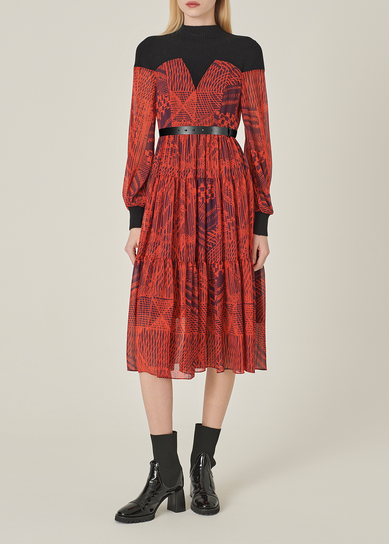 SALAZIA Red Line Art Dresses