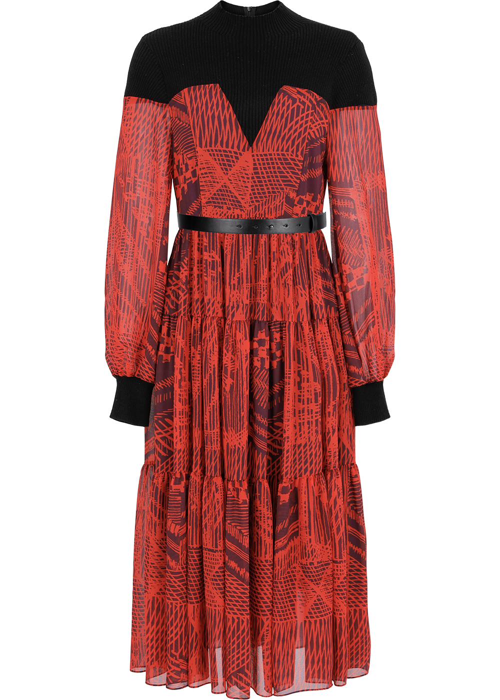 SALAZIA Red Line Art Dresses