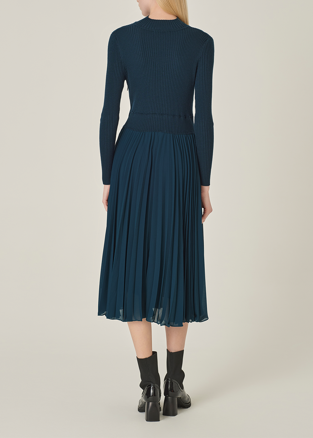 SALAZIA Peacock Green Wool Blend Dresses