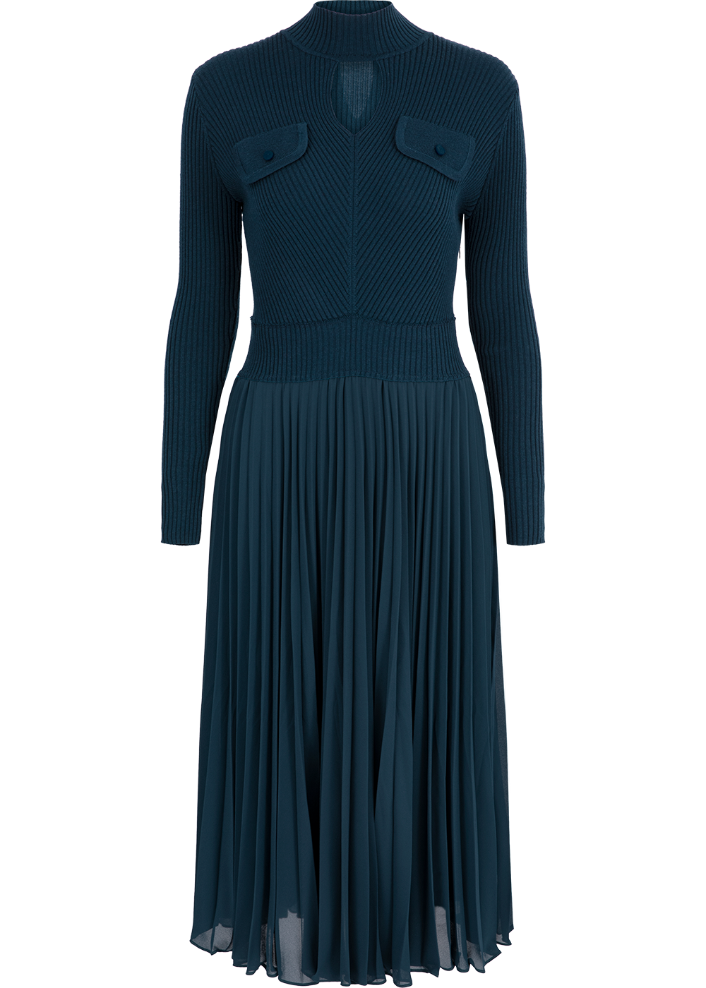 SALAZIA Peacock Green Wool Blend Dresses