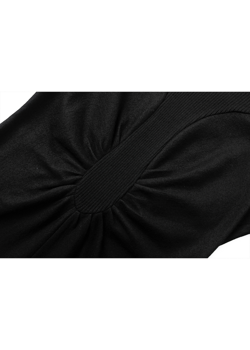 SALAZIA Black Wool Blend Long-Sleeve Dresses
