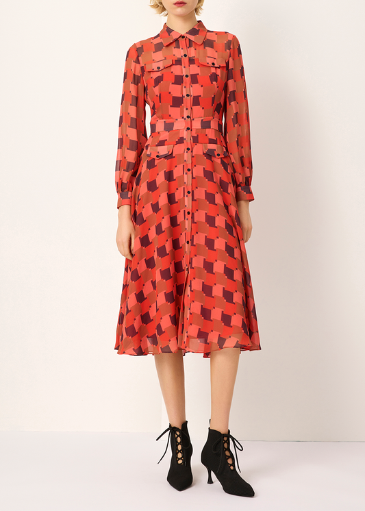 SALAZIA Red Houndstooth Dresses