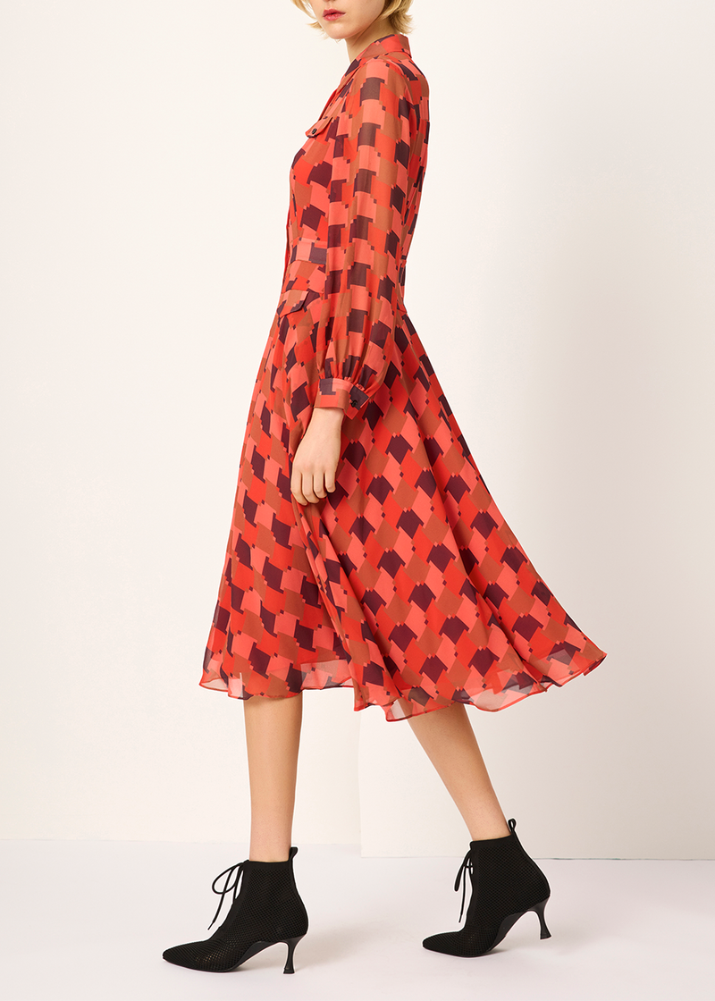 SALAZIA Red Houndstooth Dresses