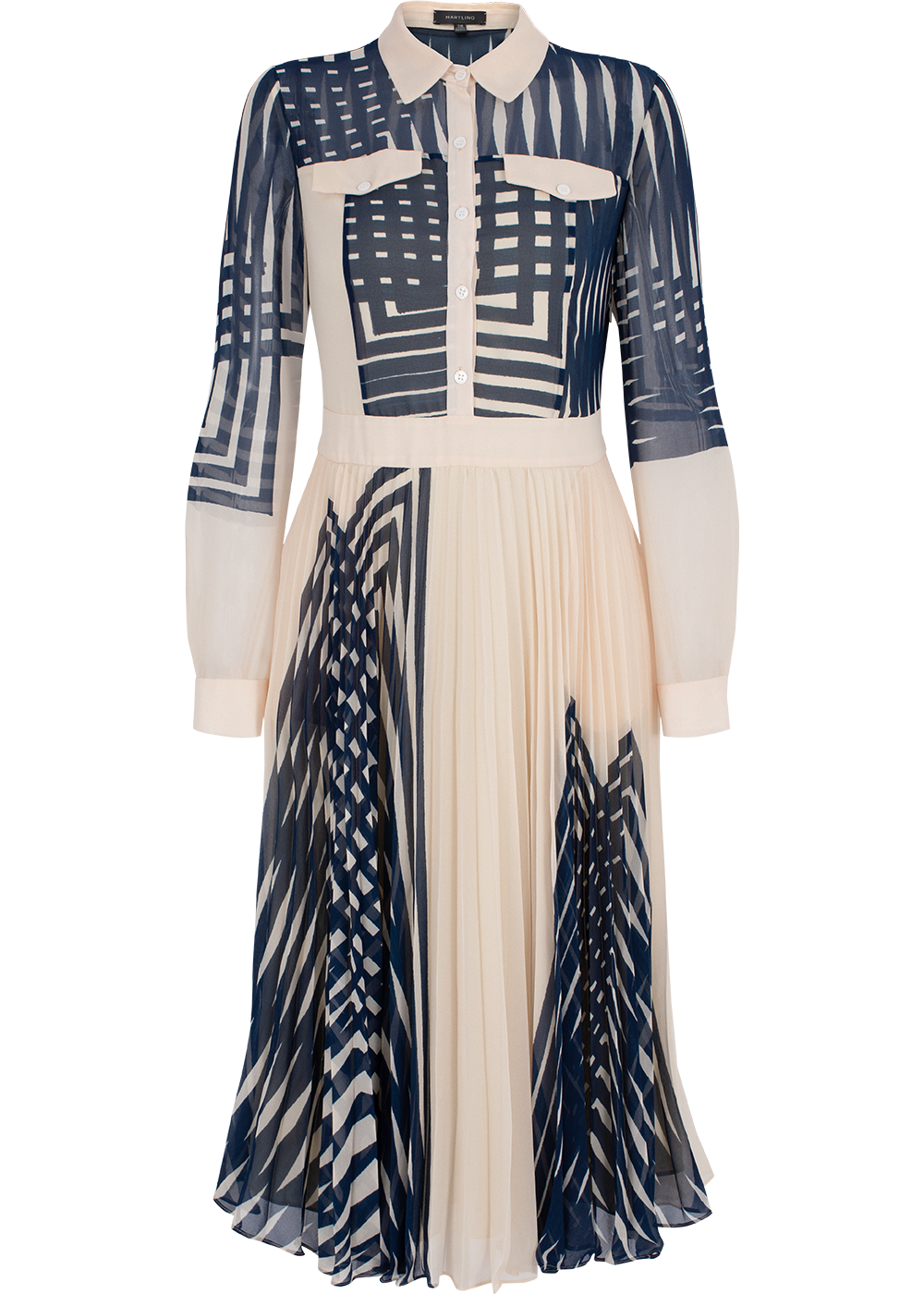 SALAZIA Beige Geometric Art Dresses
