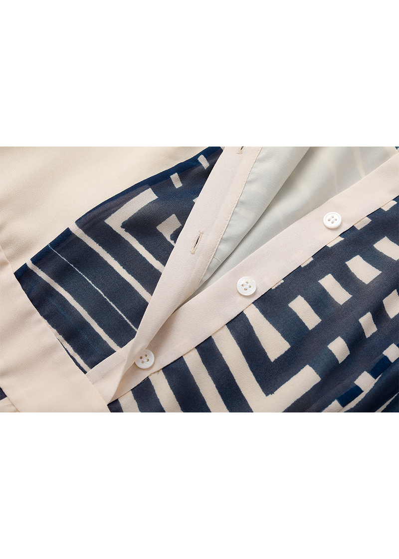 SALAZIA Beige Geometric Art Dresses