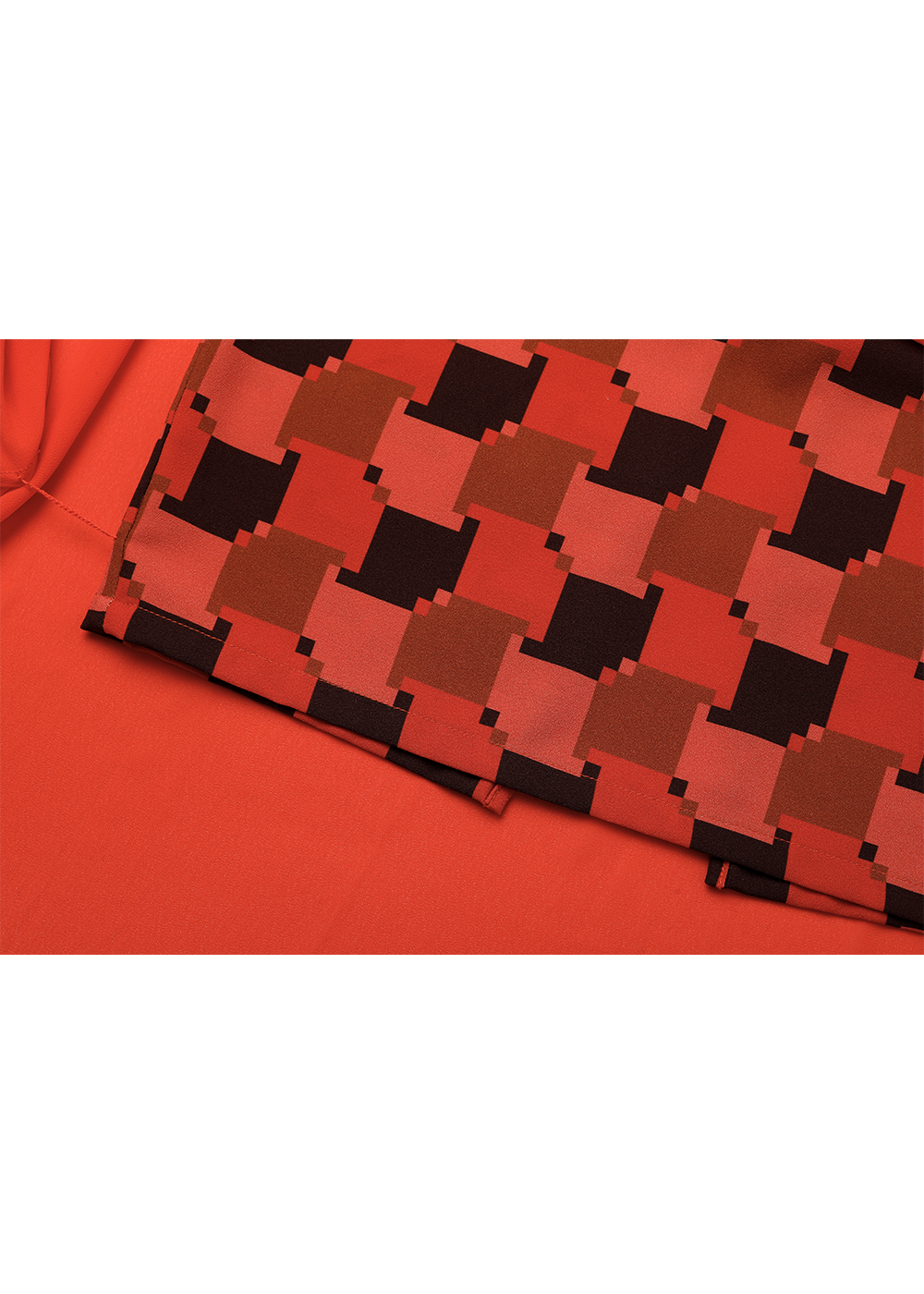 SALAZIA Red Houndstooth Asymmetric Dresses