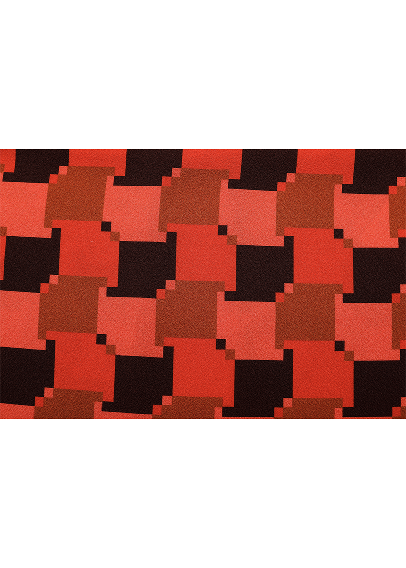 SALAZIA Red Houndstooth Asymmetric Dresses