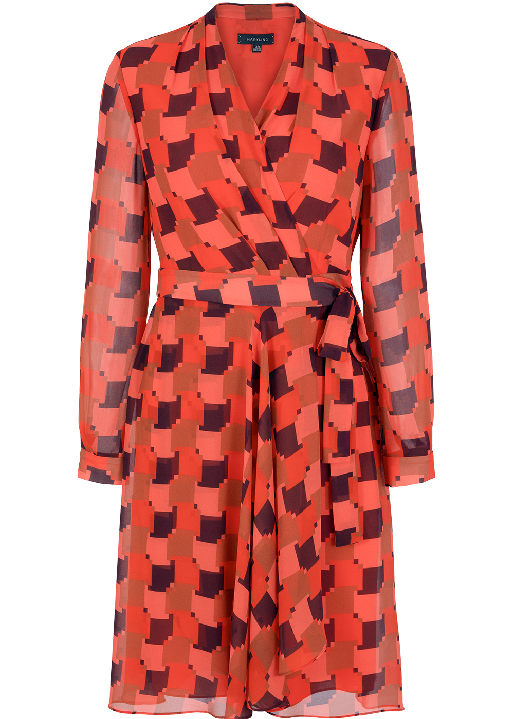 SALAZIA Red Houndstooth Fit-and-Flare Dresses