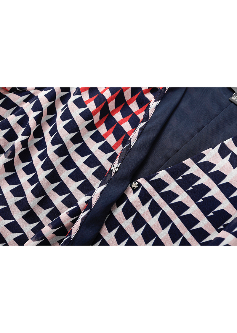 SALAZIA Pink-Black-Red Houndstooth Dresses