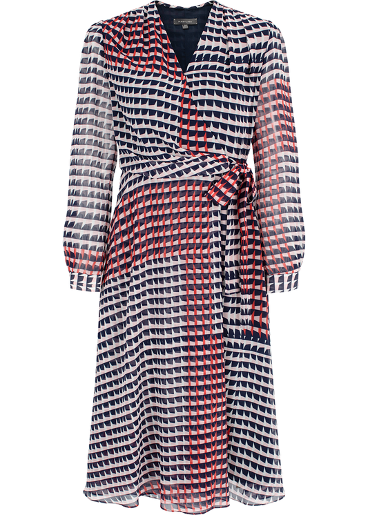 SALAZIA Pink-Black-Red Houndstooth Dresses