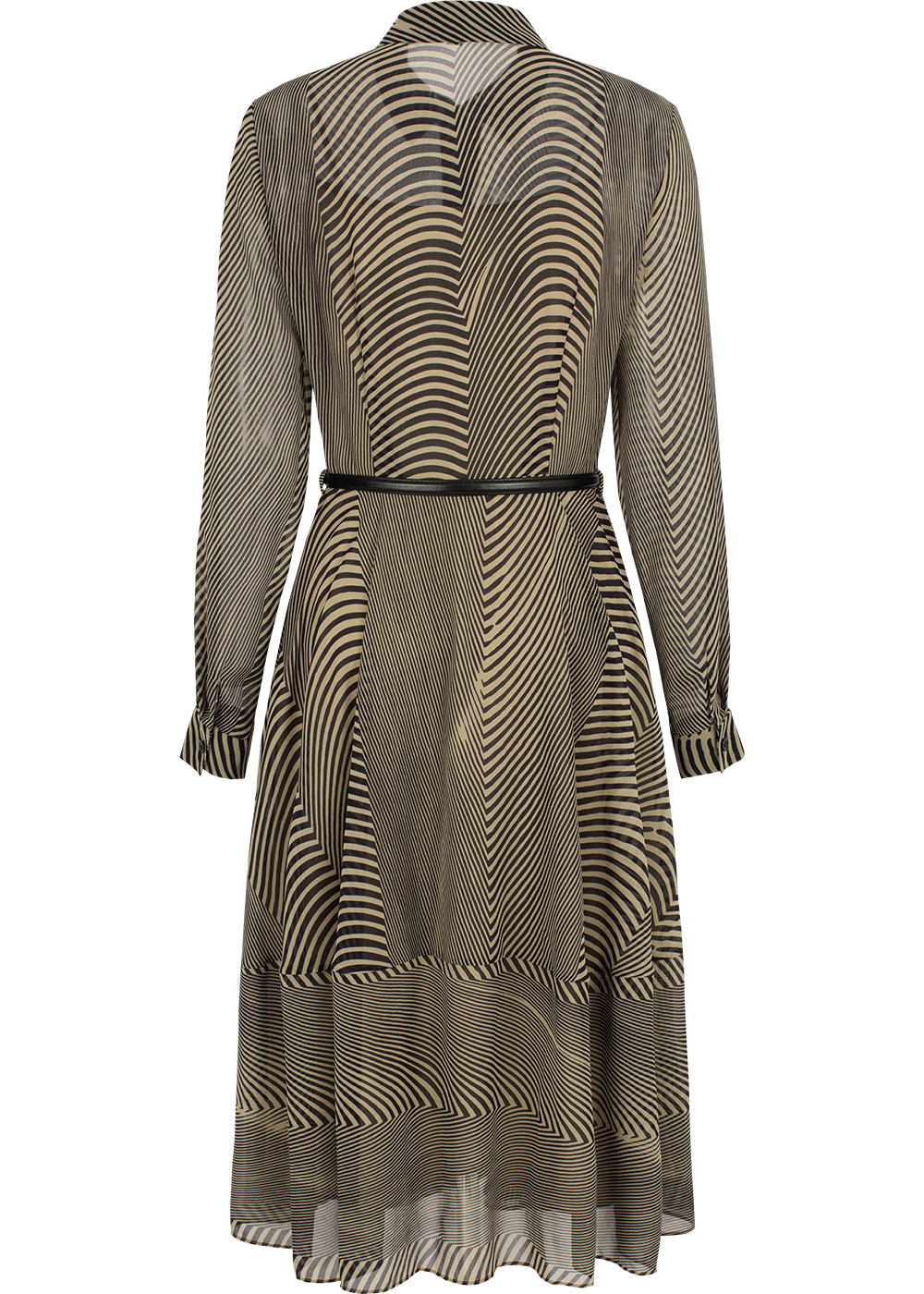 SALAZIA Black-Apricot Wave Print Dresses