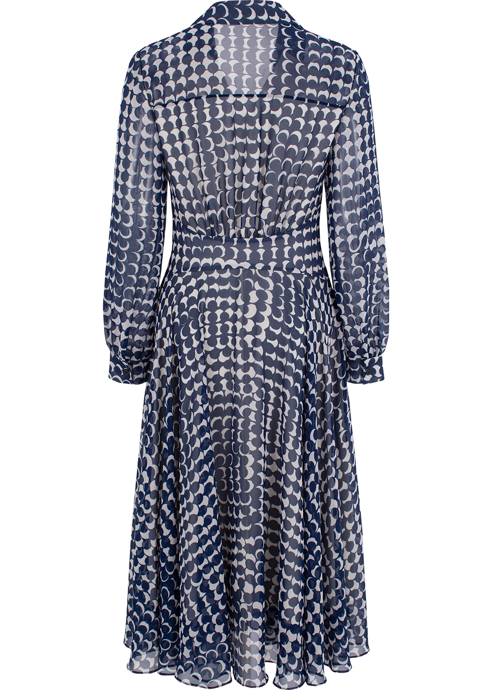 SALAZIA Blue-White Polka Dot Dresses