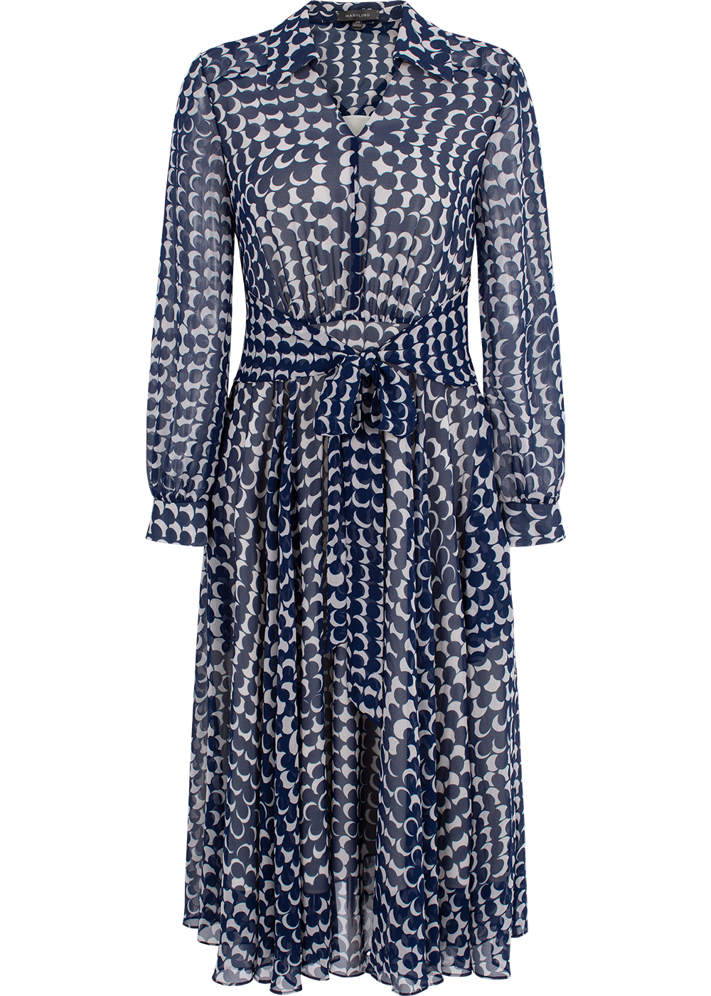 SALAZIA Blue-White Polka Dot Dresses