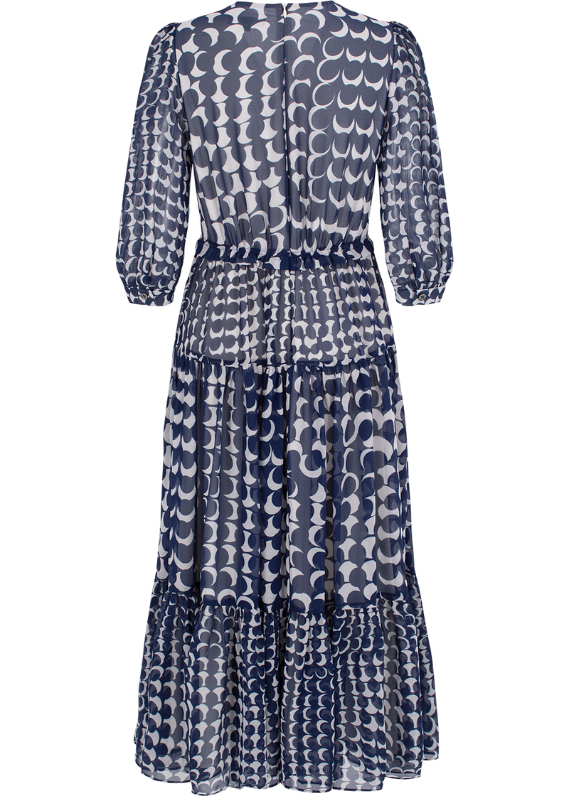 SALAZIA Blue-White Polka Dot Maxi Dresses
