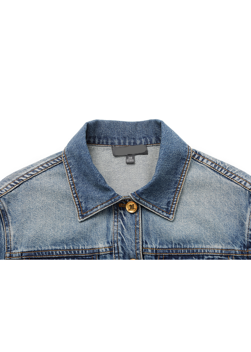 SALAZIA Denim Blue Washed Cotton Jackets