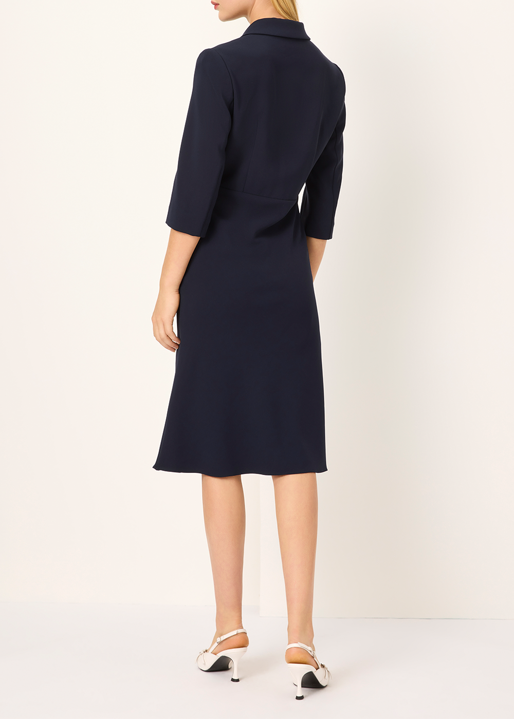 SALAZIA Deep Blue Triacetate Long-Sleeve Dresses