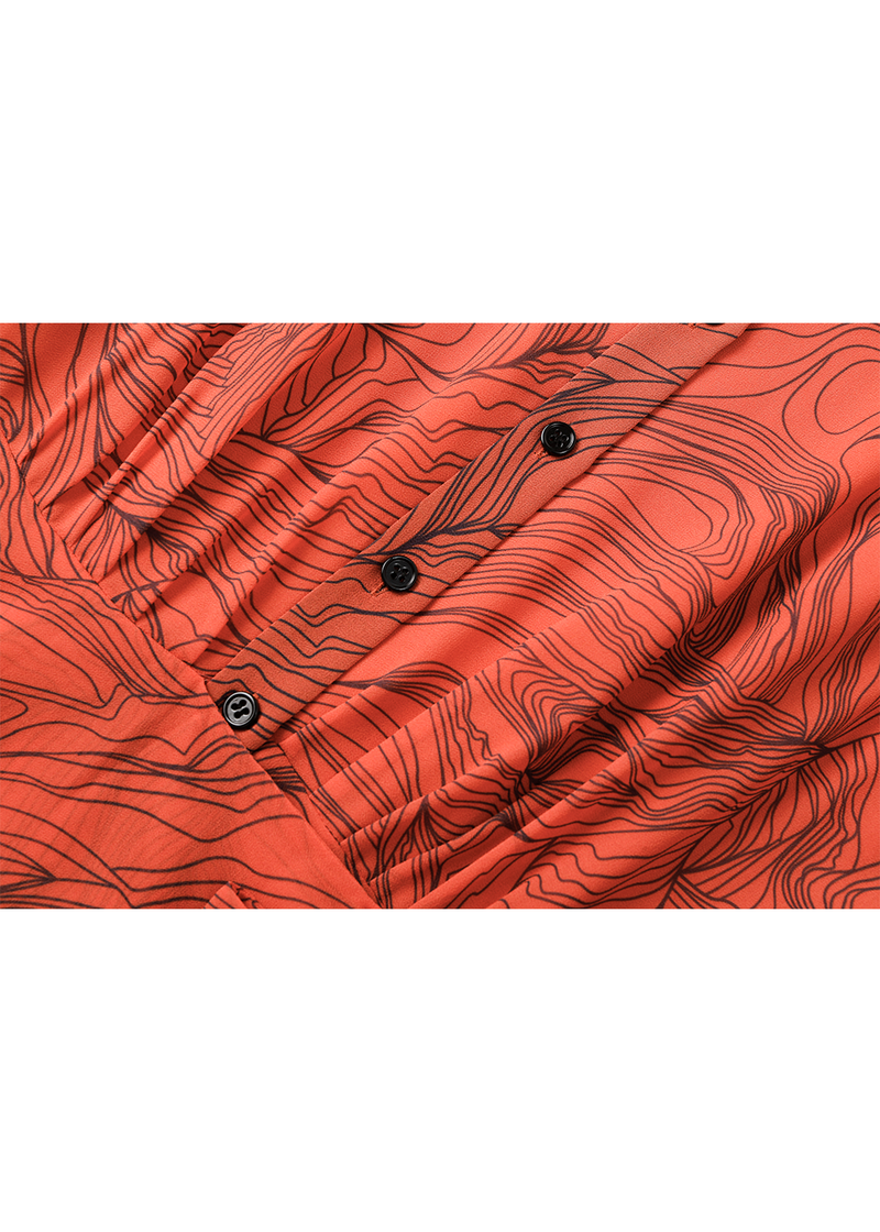 SALAZIA Orange Lily Print Dresses