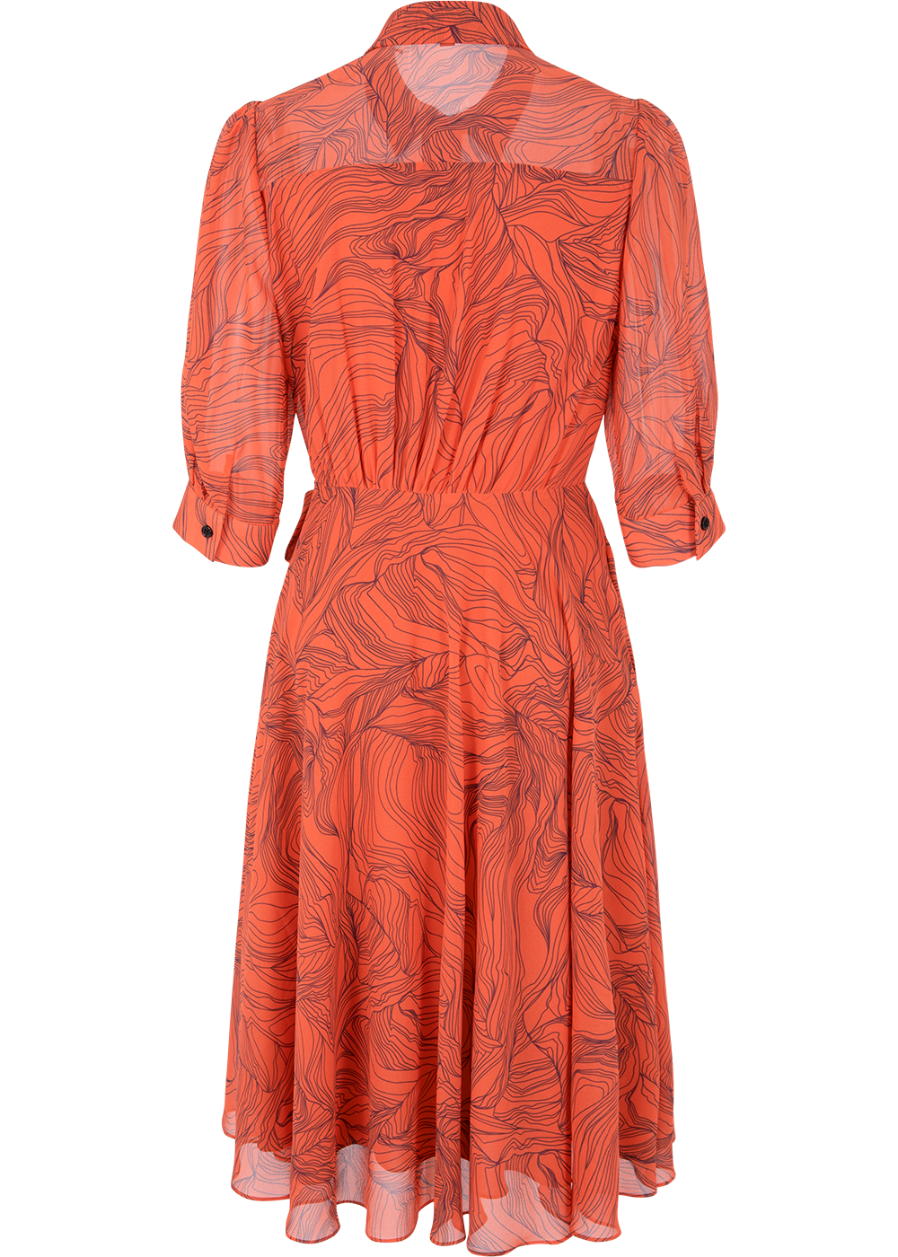 SALAZIA Orange Lily Print Dresses