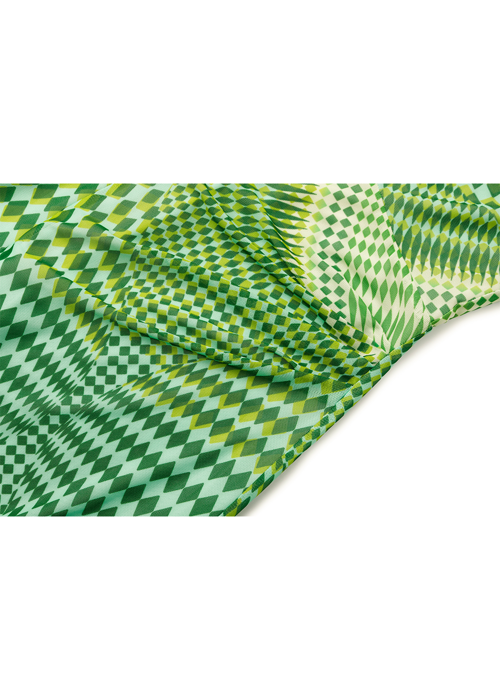 SALAZIA Green Gingham Mesh Dresses