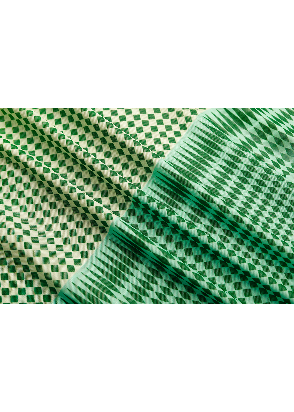 SALAZIA Green Gingham Mesh Dresses