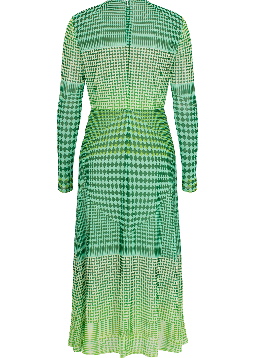 SALAZIA Green Gingham Mesh Dresses
