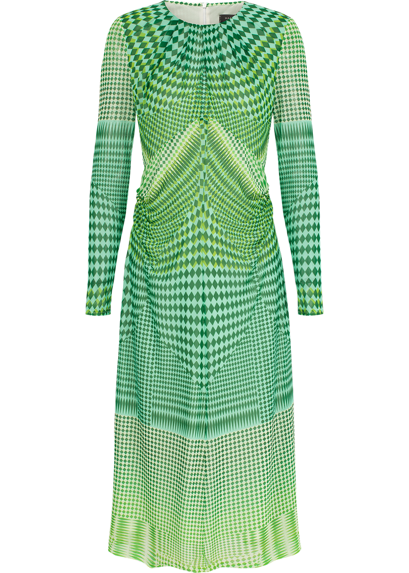 SALAZIA Green Gingham Mesh Dresses