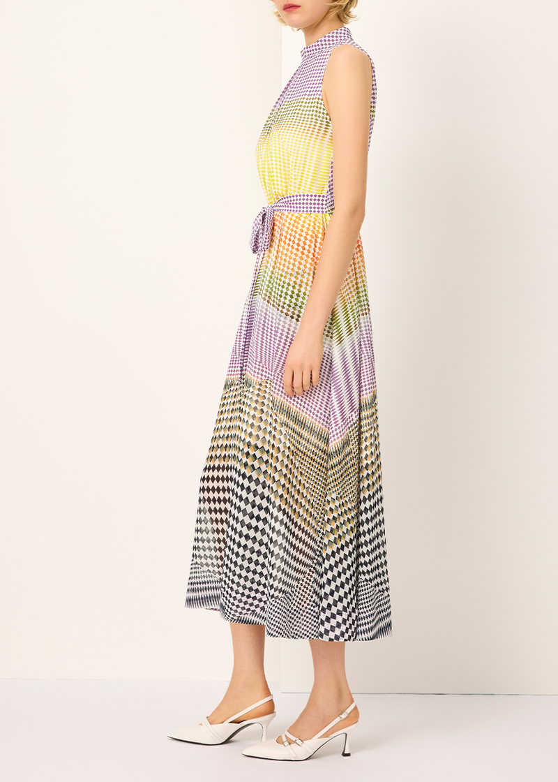 SALAZIA Yellow-Pink-Black Collage Dresses