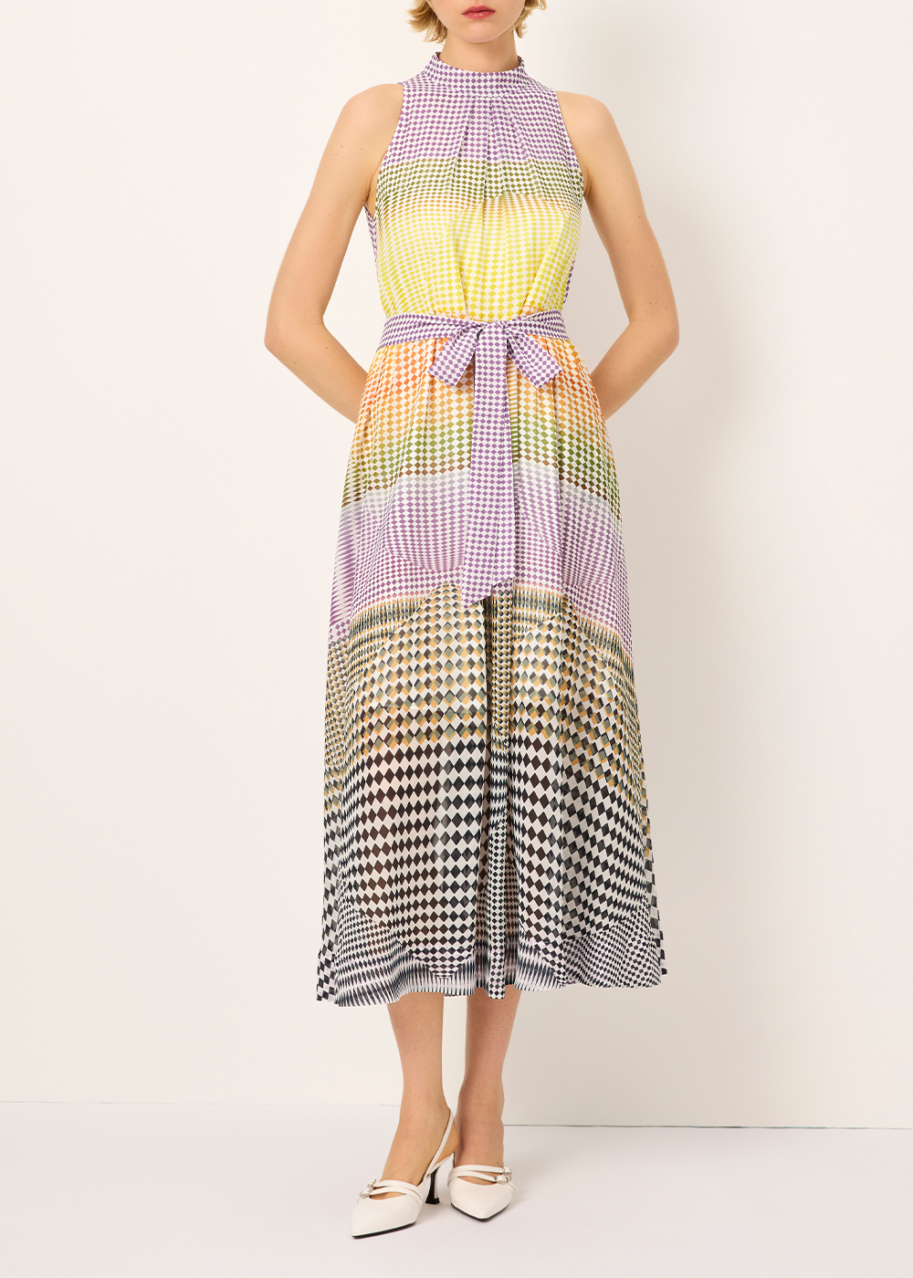 SALAZIA Yellow-Pink-Black Collage Dresses