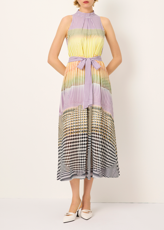 SALAZIA Yellow-Pink-Black Collage Dresses