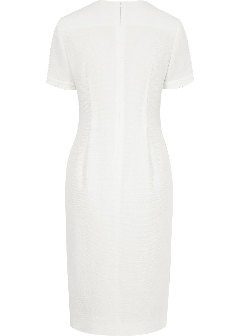 SALAZIA White Polyester-Viscose Blend Shift Dresses