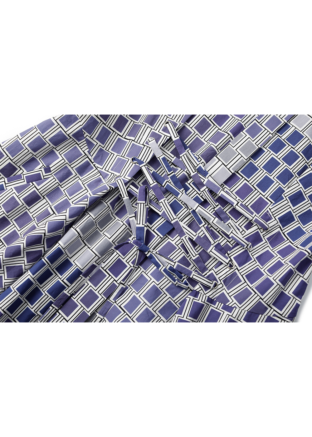 SALAZIA Blue-White Gingham Cotton Dresses