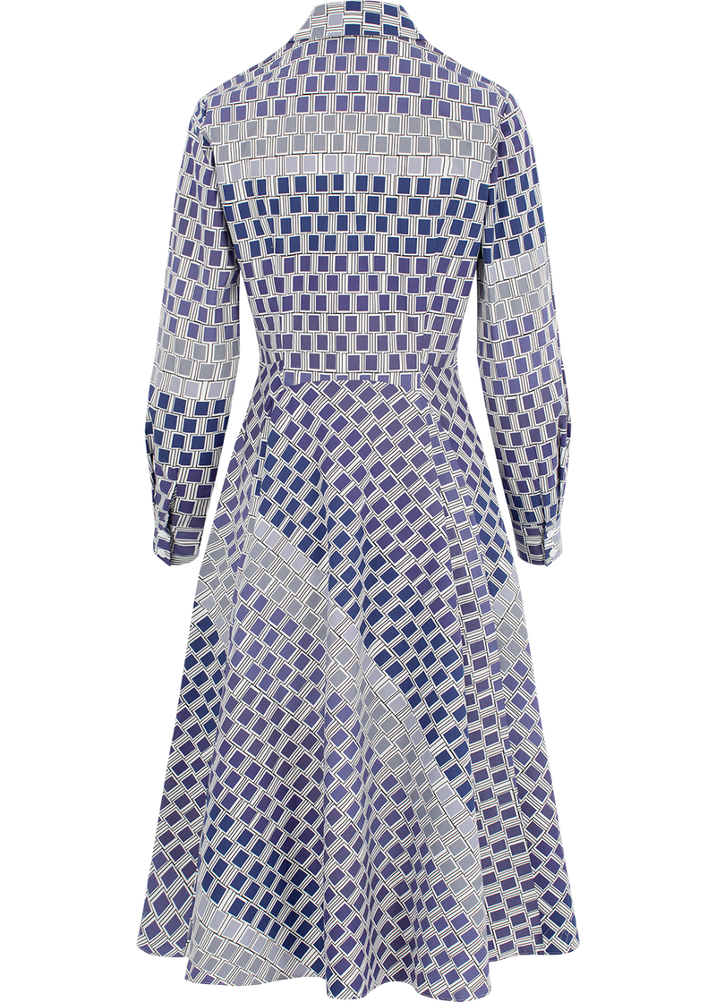 SALAZIA Blue-White Gingham Cotton Dresses