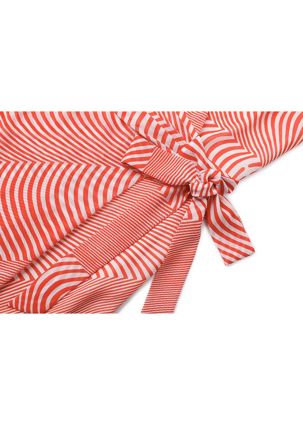 SALAZIA Red-White Wave Print Dresses