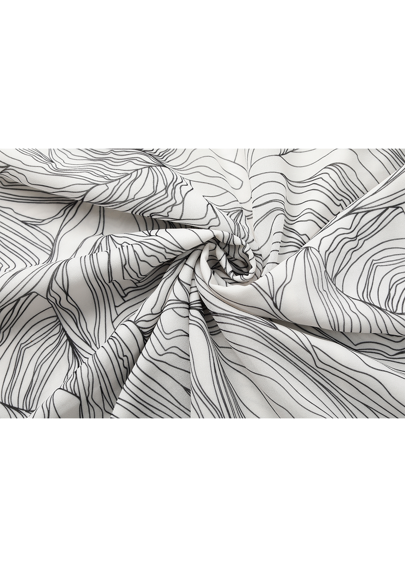 SALAZIA Black-White Lily Print Dresses