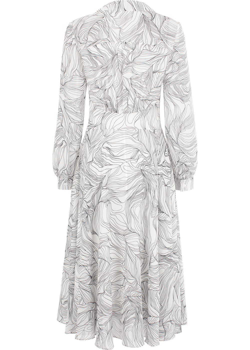 SALAZIA Black-White Lily Print Dresses