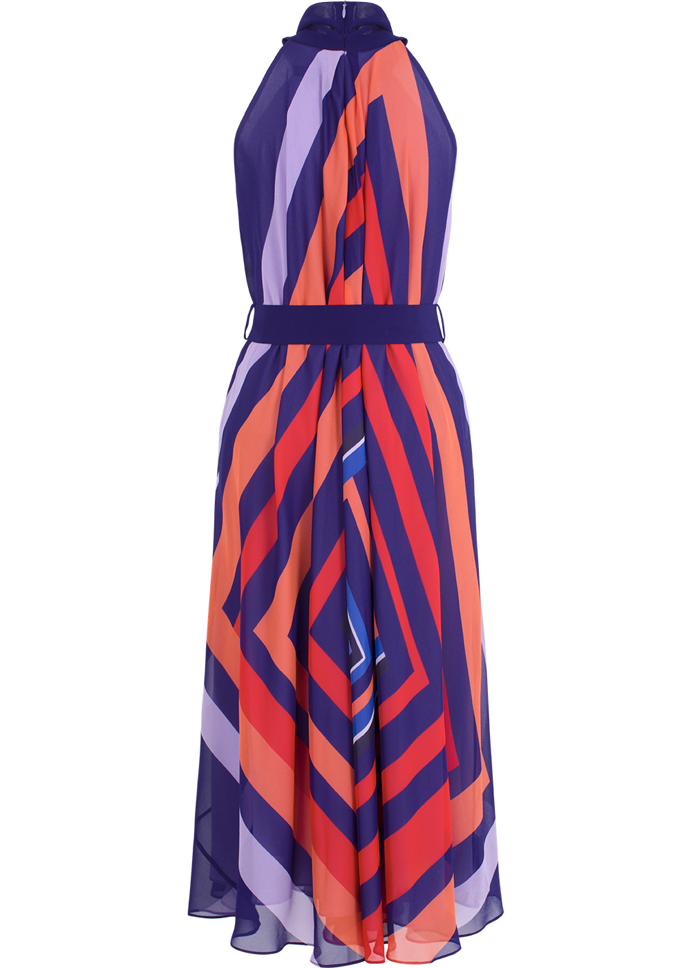 SALAZIA Pink-Purple Key Print Long-Sleeve Dresses