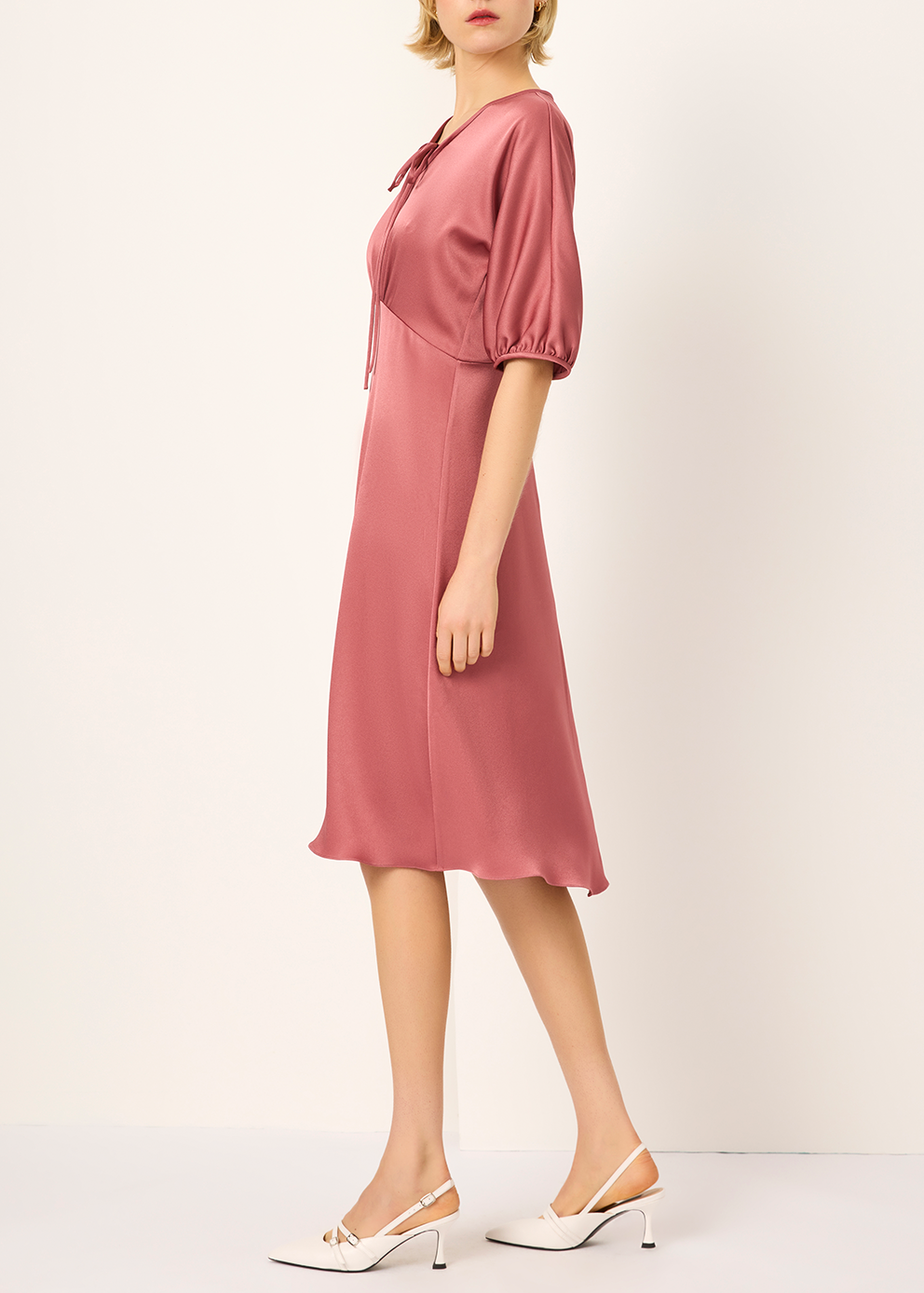 SALAZIA Misty Pink Triacetate Dresses