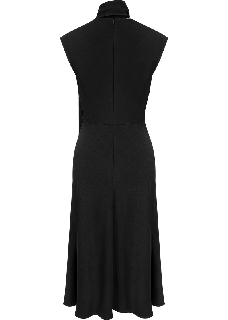 SALAZIA Black Triacetate Blend Long-Sleeve Dresses