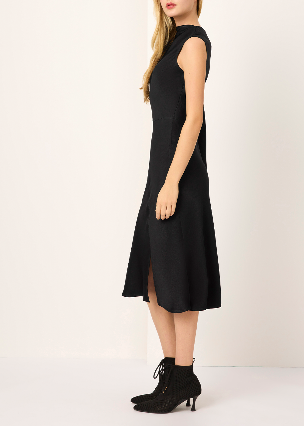 SALAZIA Black Triacetate Blend Long-Sleeve Dresses