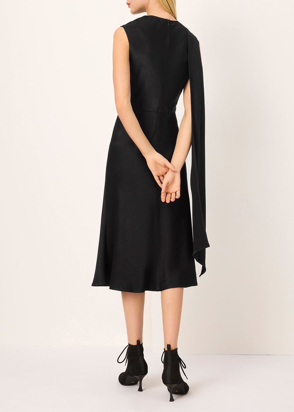 SALAZIA Black Triacetate Blend Long-Sleeve Dresses