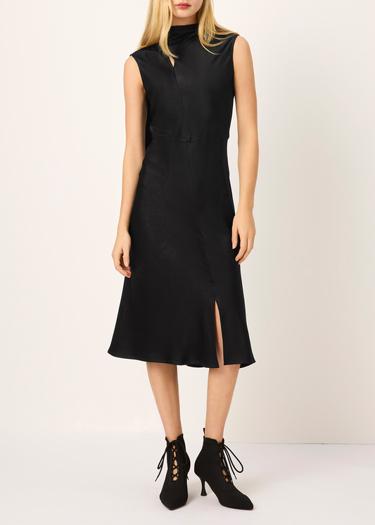 SALAZIA Black Triacetate Blend Long-Sleeve Dresses