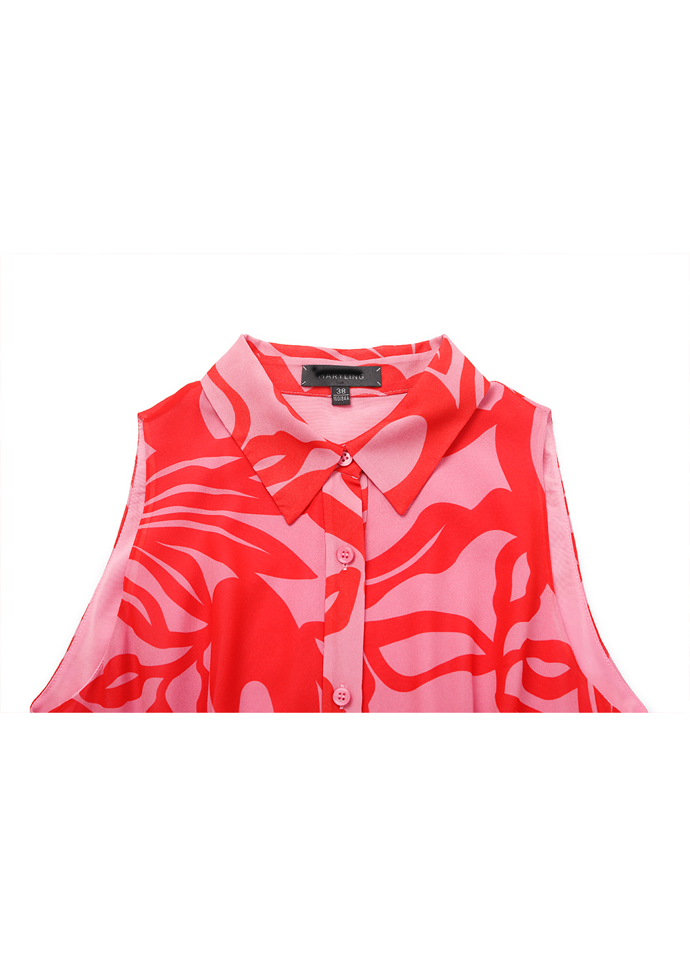 SALAZIA Red-Pink Floral Print Dresses