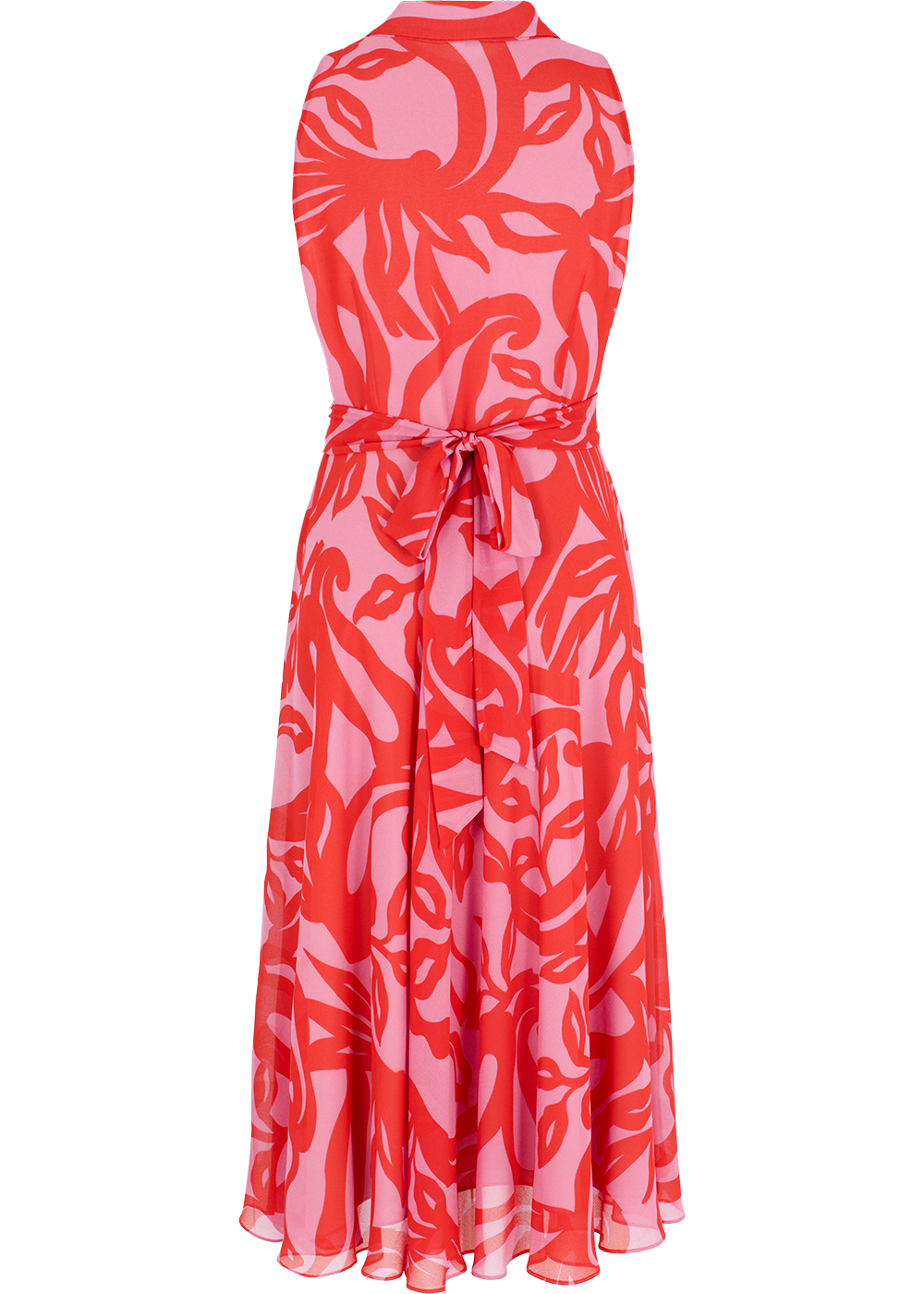 SALAZIA Red-Pink Floral Print Dresses