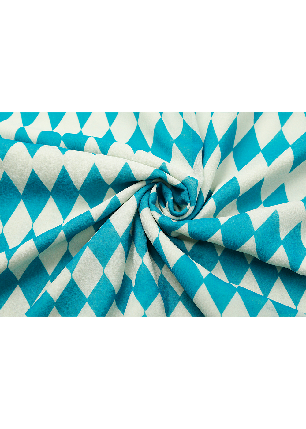 SALAZIA Blue-White Diamond Print Dresses