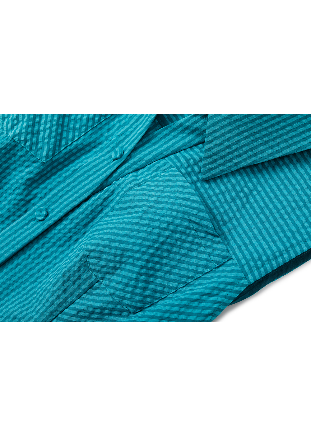 SALAZIA Blue-Green Stripe Cotton Dresses